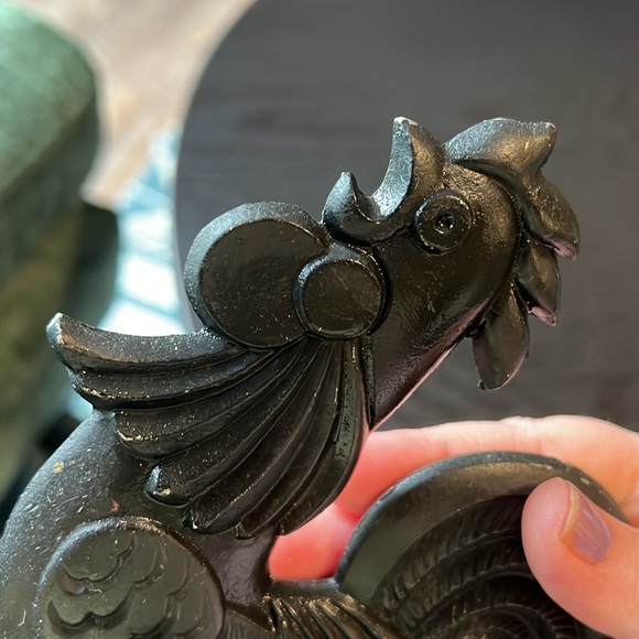 Vintage cast iron style rooster figurine Farmhouse Rustic - Picture 8 of 8